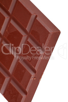 bar of  brown chocolate isolated