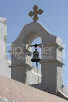 Traditional church in Greece with a bell