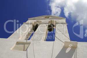 Traditional church in Greece with a bell