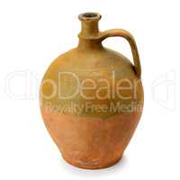 clay amphora isolated on white background