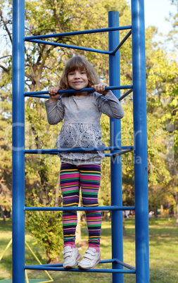 little girl fun on playground