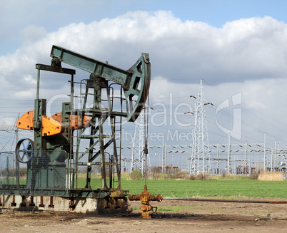 oil field with pumpjack