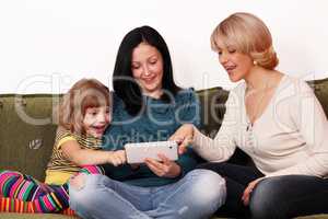 family fun with tablet pc