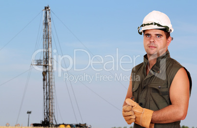 oil worker on oilfield