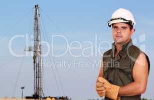 oil worker on oilfield