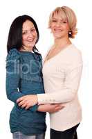 woman and teenage girl mother and daughter family scene