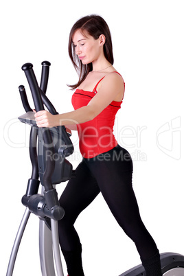 girl fitness exercise cross trainer