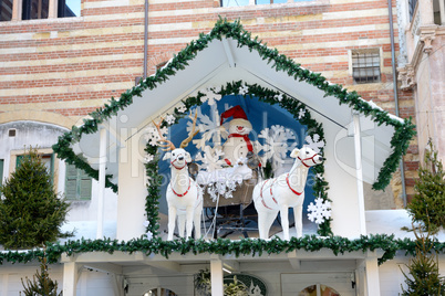 The Christmas decoration in Verona city, Italy