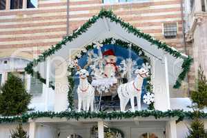 The Christmas decoration in Verona city, Italy