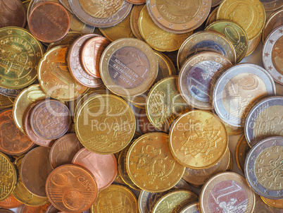 Euro coins background