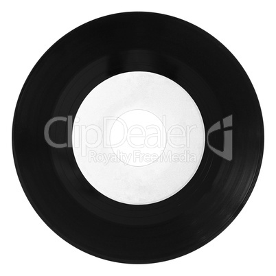 Vinyl record isolated with white label