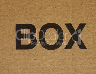 Box label on cardboard