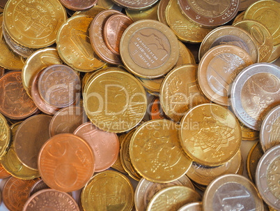 Euro coins background