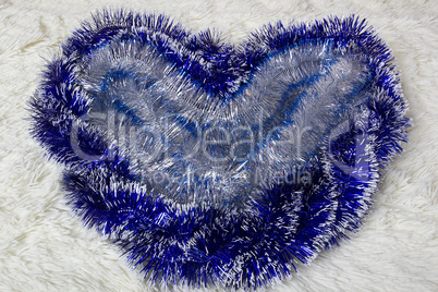 Blue fluffy Christmas tree for the holiday garland