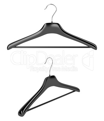 Coat hangers isolated on white