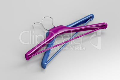 Purple and blue hangers
