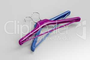 Purple and blue hangers