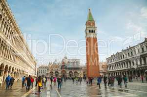 San Marco square with tourists in Venice