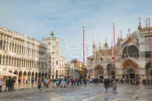 San Marco square with tourists in Venice