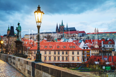 Overview of old Prague, Czech Republic