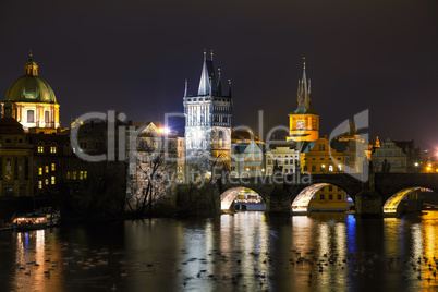 Overview of Prague in night