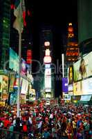Times square with people in the night