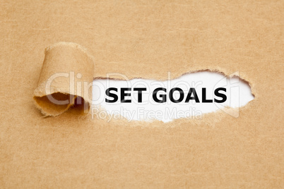 Set Goals Torn Paper Concept