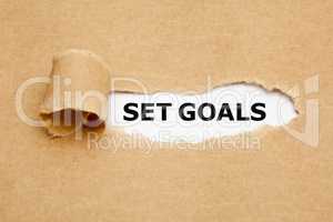 Set Goals Torn Paper Concept