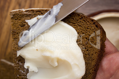 Bread with the softened lard