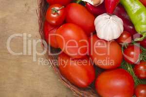 Tomatoes in a wicker basket