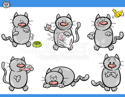 cartoon cat characters set