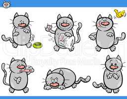 cartoon cat characters set