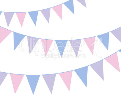 Bunting banner. Rose quarts and serenity colors. Vector illustration.