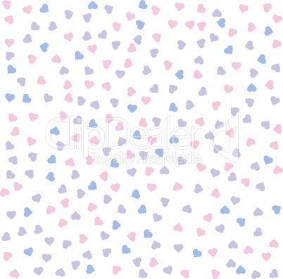 Heart seamless pattern. Vector illustration. Rose quartz and serenity colors.