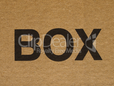 Box label on cardboard