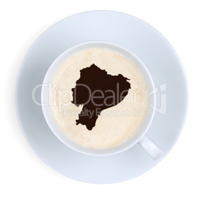 Kaffee in Tasse aus Ecuador Karte Kaffeetasse