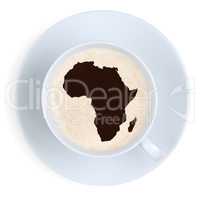 Kaffee aus Afrika Karte in Tasse Kaffeetasse