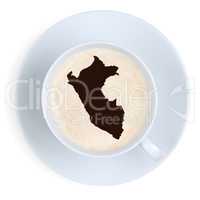 Kaffee in Tasse aus Peru Karte Kaffeetasse