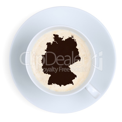 Kaffee Deutschland Karte Kaffeepause in Tasse Kaffeetasse