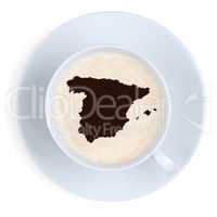 Kaffee Spanien Karte Kaffeepause in Tasse Kaffeetasse