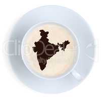 Kaffee in Tasse aus Indien Karte Kaffeetasse