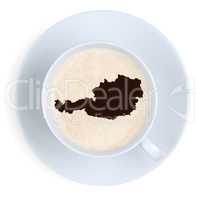 Kaffee Österreich Karte Kaffeepause in Tasse Kaffeetasse