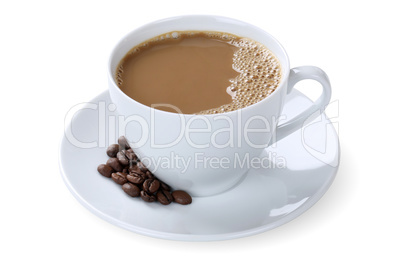 Milchkaffee Kaffee mit Milch Cafe con Leche Latte in Tasse Freis