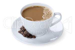 Milchkaffee Kaffee mit Milch Cafe con Leche Latte in Tasse Freis