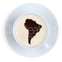 Kaffee in Tasse aus Südamerika Karte Kaffeetasse
