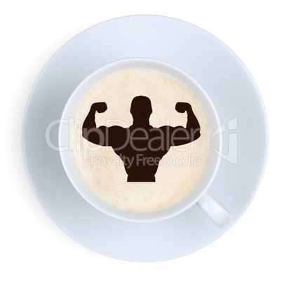 Kaffee in Tasse Muskeln fit Energie Kraft Power stark Stärke Ar