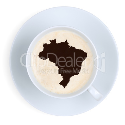 Kaffee in Tasse aus Brasilien Karte Kaffeetasse