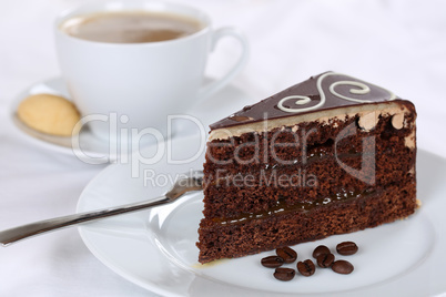 Kaffee und Kuchen Schokolade Torte Nachtisch, Dessert