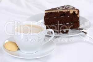 Kaffee und Kuchen Schokolade Torte Schokoladenkuchen Nachtisch,
