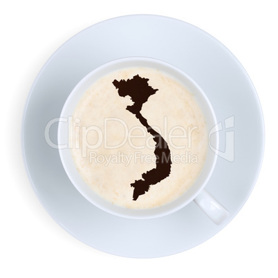 Kaffee in Tasse aus Vietnam Karte Kaffeetasse